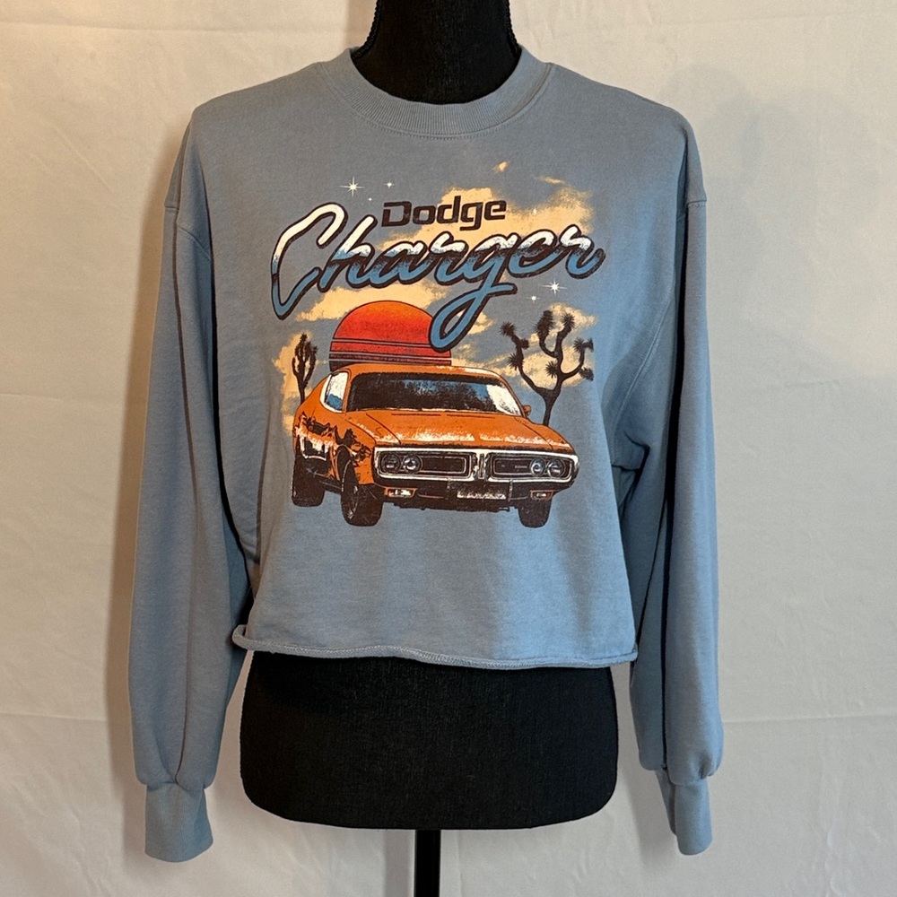 Dodge Charger Graphic Crop Top Sweatshirt Size Medium